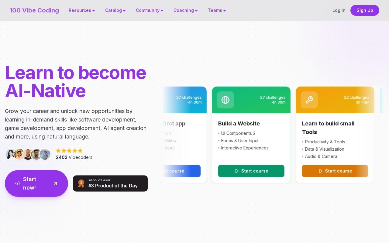 100 Vibe Coding官网截图