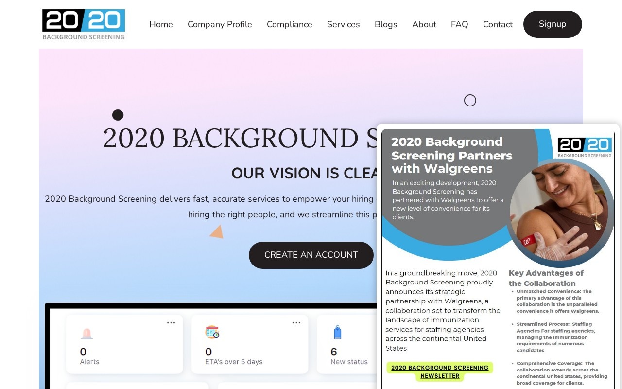 2020 Background Screening官网截图