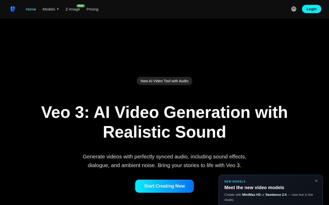 Veo 3 video generator官网截图