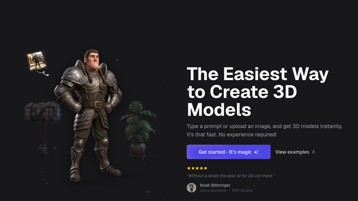 3D AI Studio官网截图