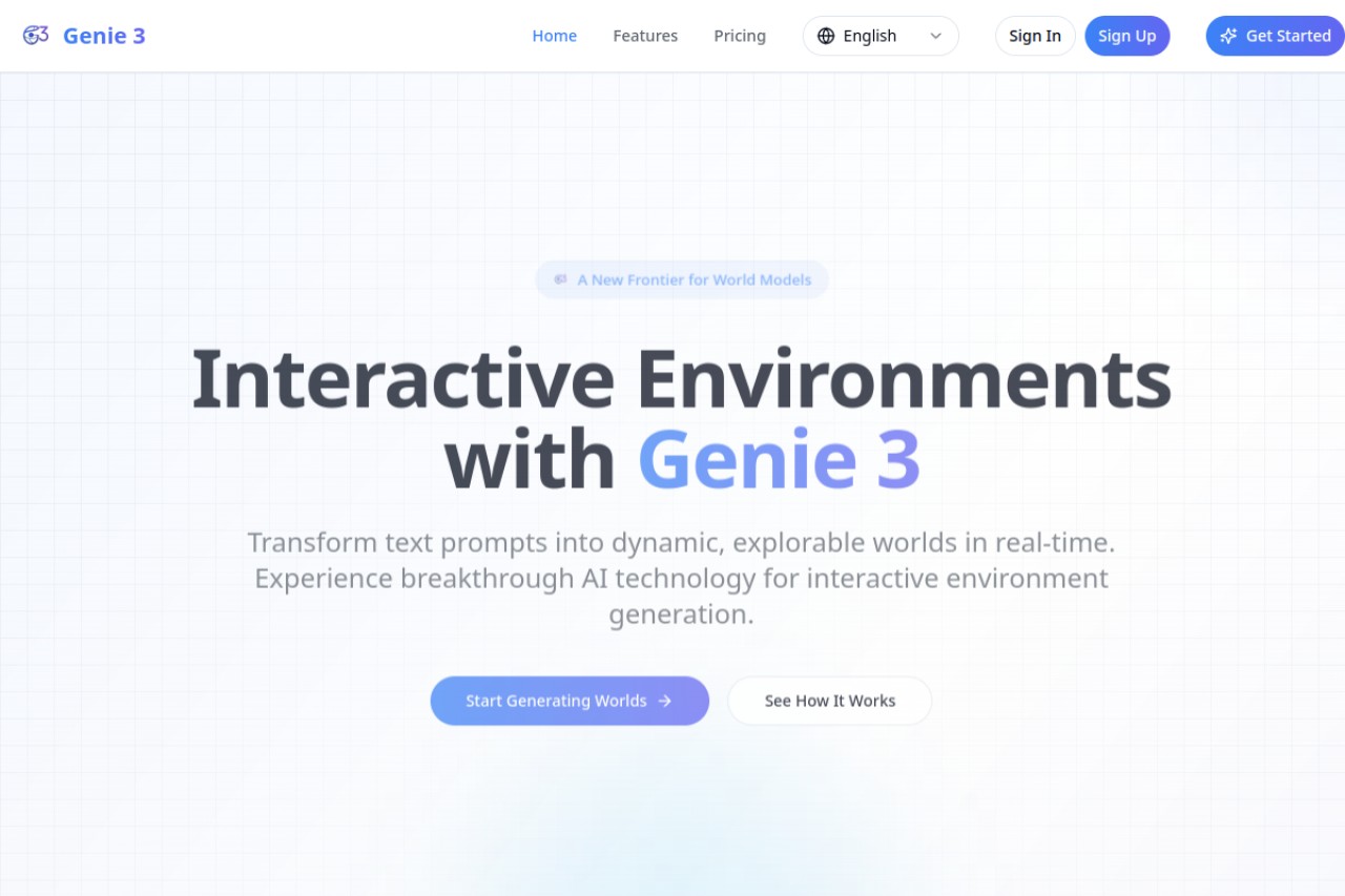 Genie 3 - Interactive AI World Model官网截图
