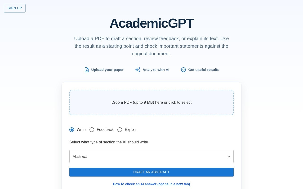AcademicGPT官网截图