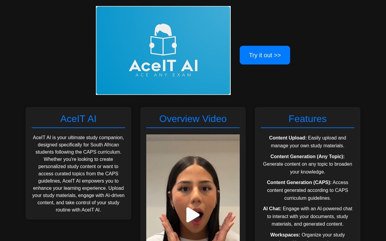 AceIT AI官网截图