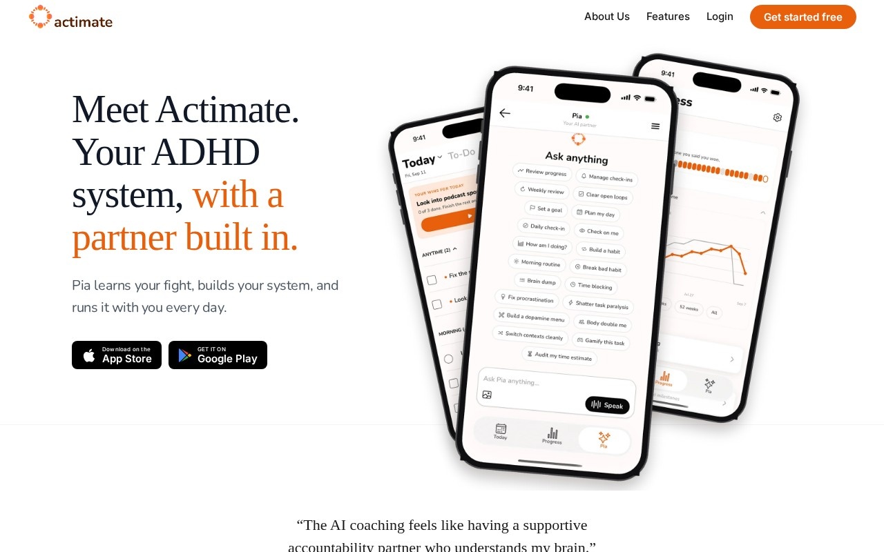 Actimate官网截图