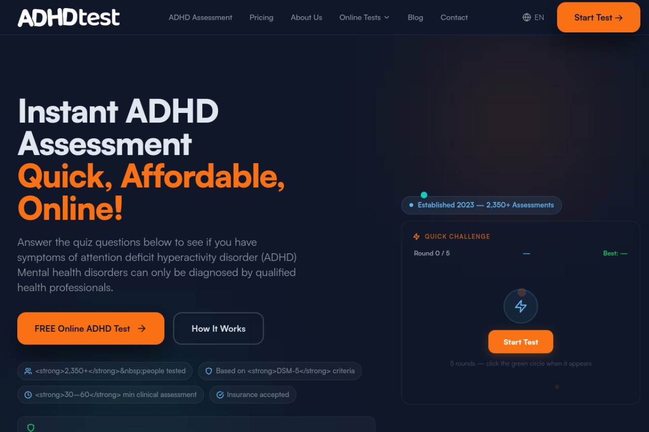 ADHDtest.ai官网截图