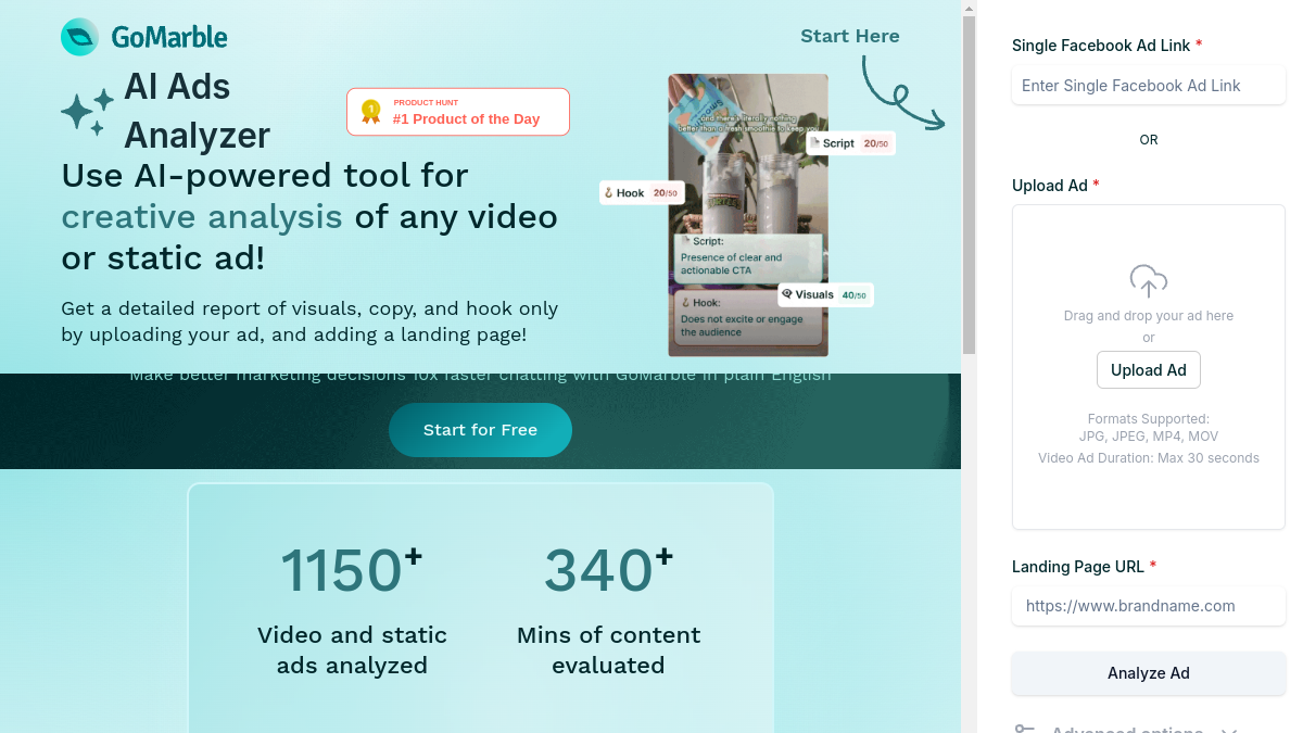 AI Ads Analyzer by GoMarble官网截图