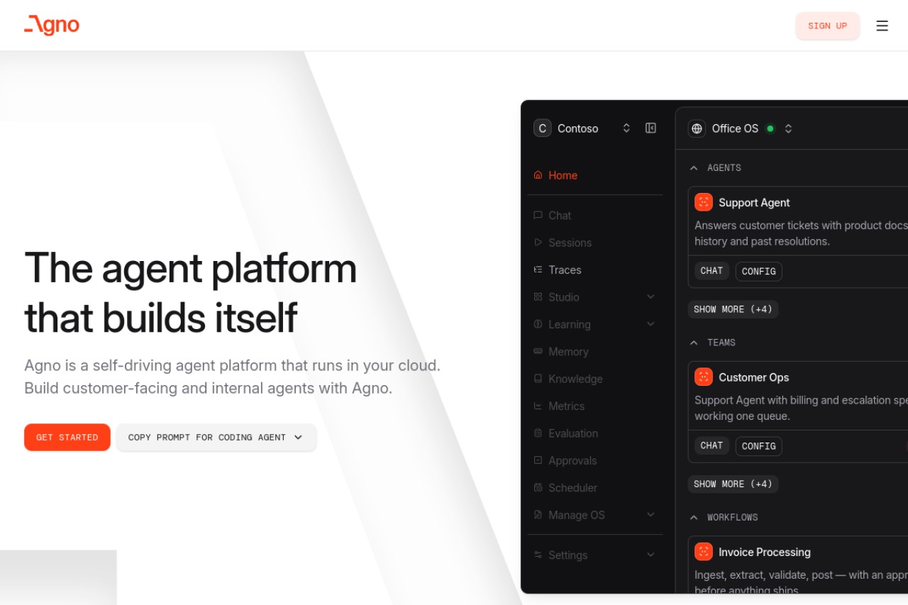 Agno官网截图