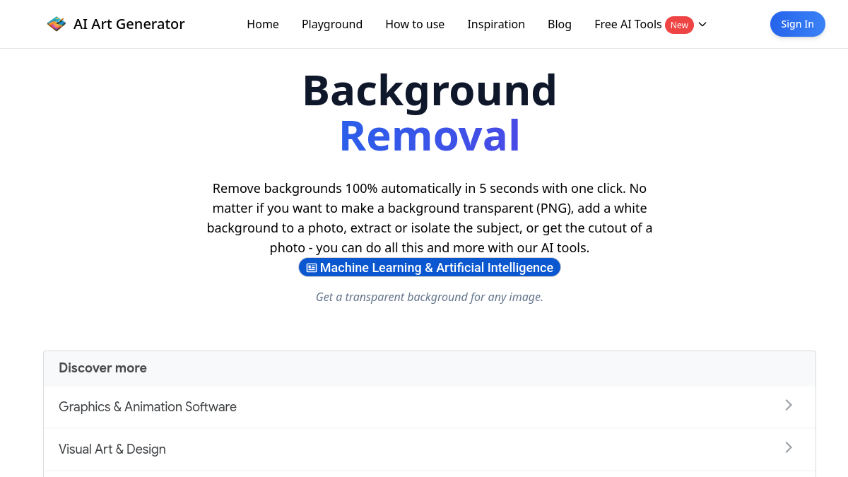 Background Removal官网截图