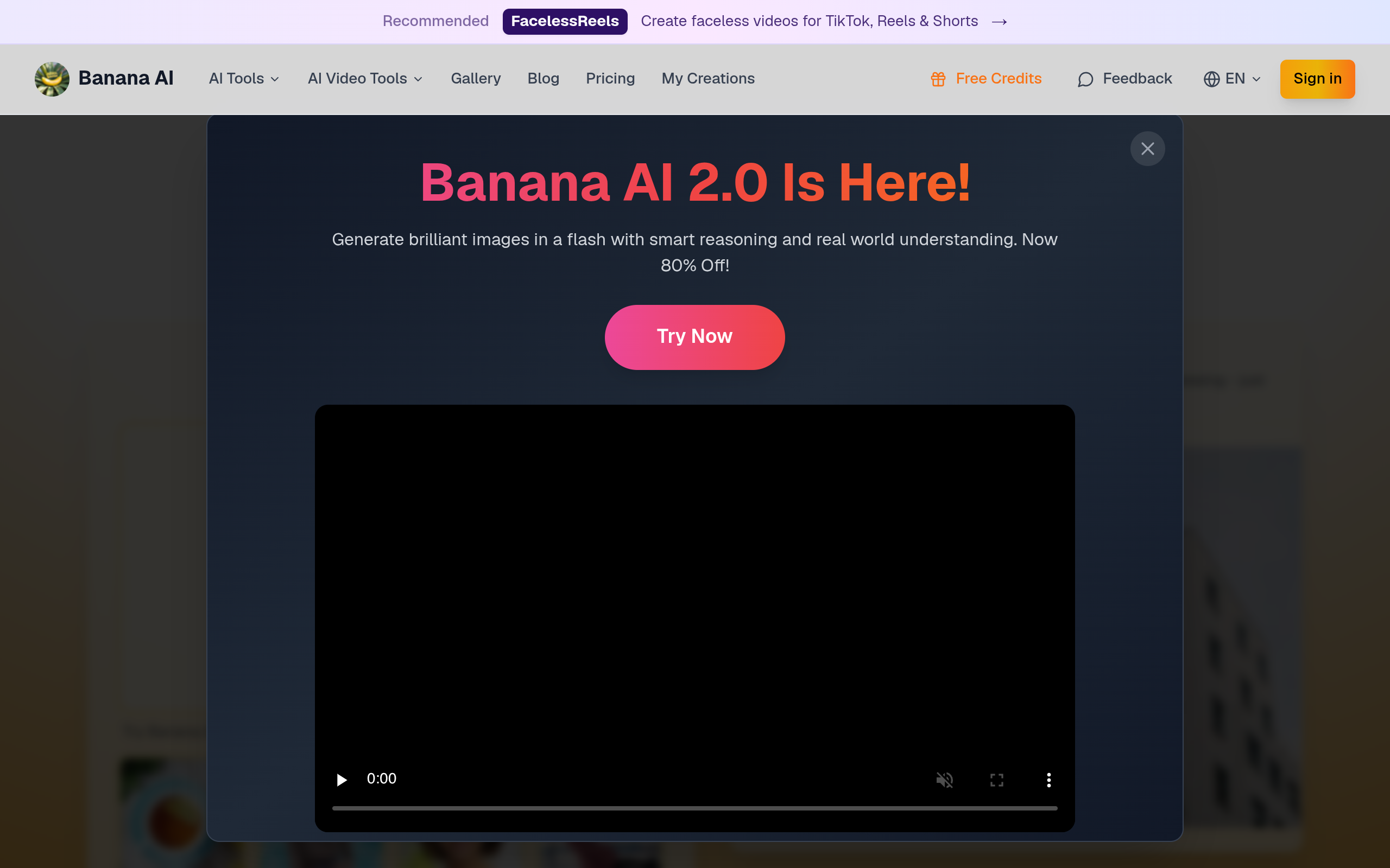 Banana AI官网截图