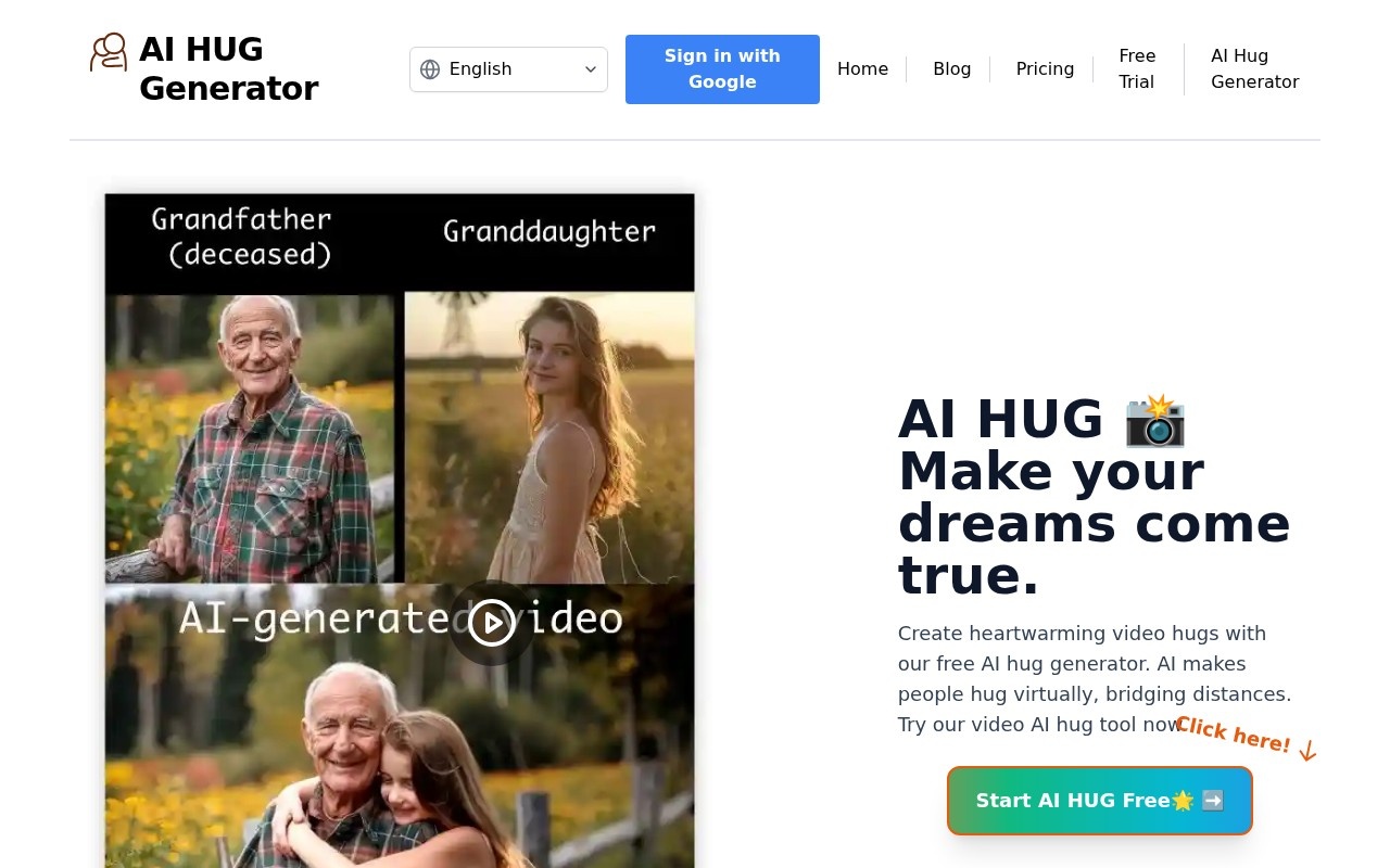 AI Hug官网截图