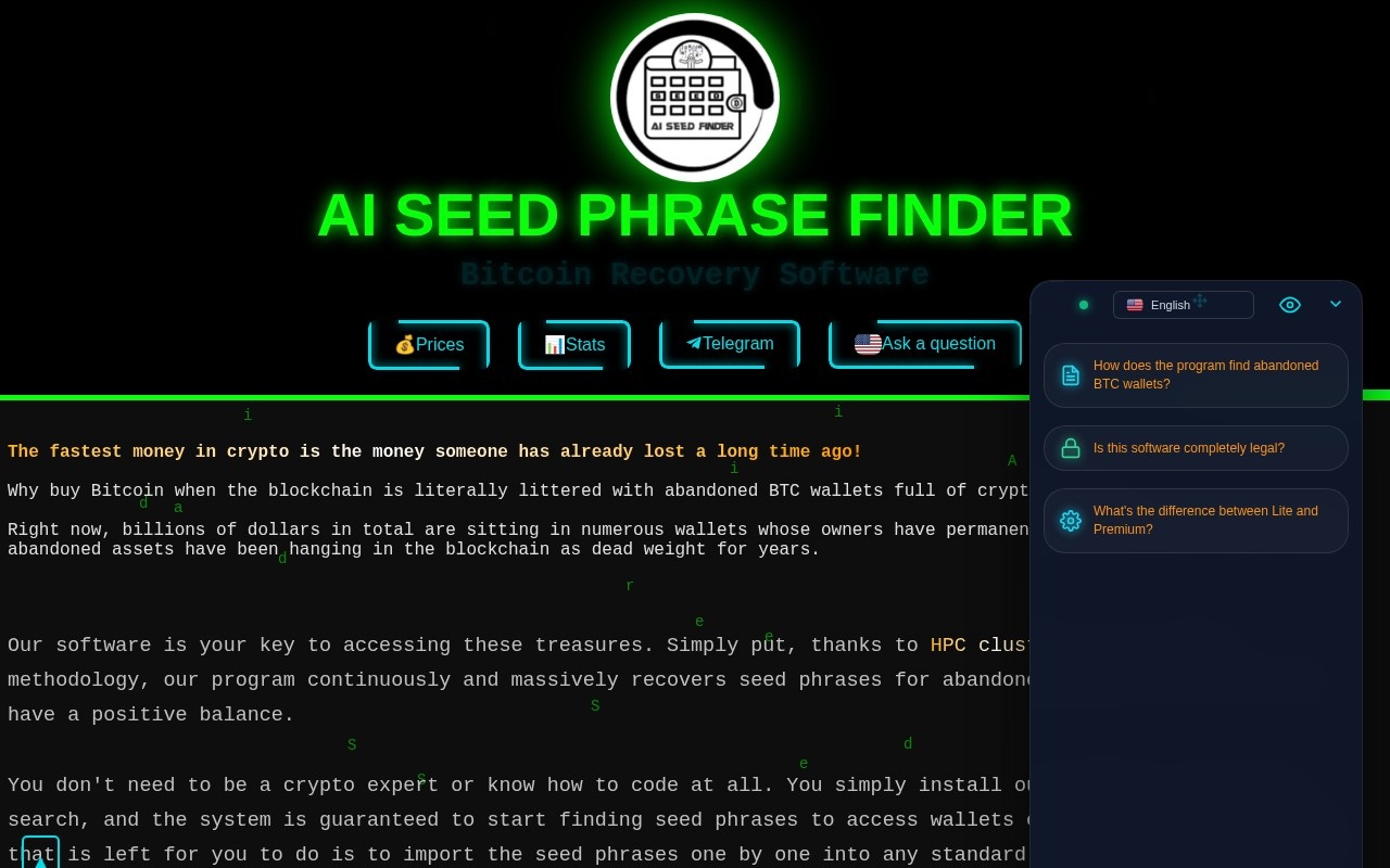 AI Seed Phrase Finder官网截图