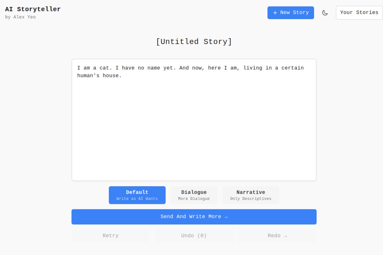 AI Storyteller官网截图