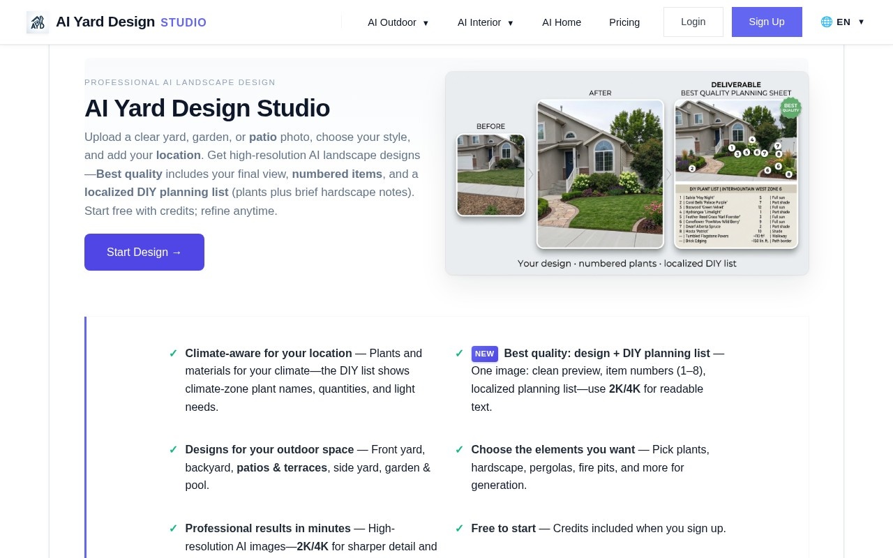 AI Yard Design Studio官网截图