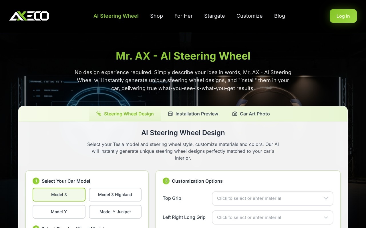 Mr. AX - AI Steering Wheel官网截图