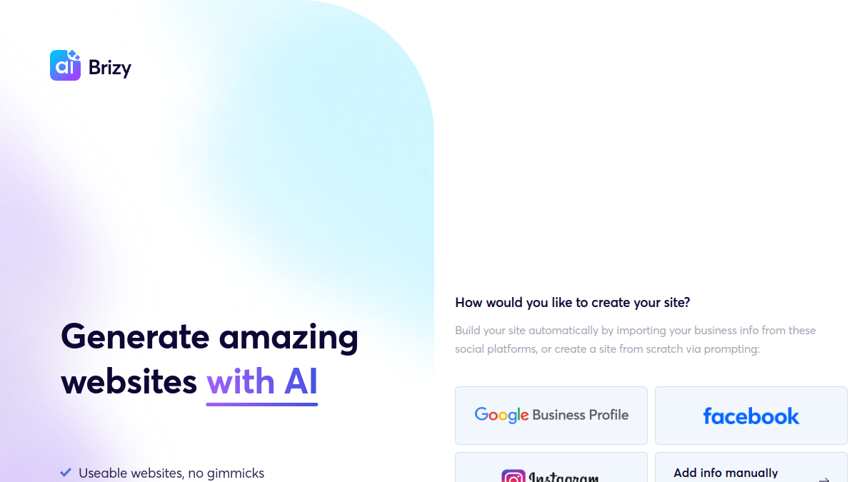 Brizy AI Website Builder官网截图