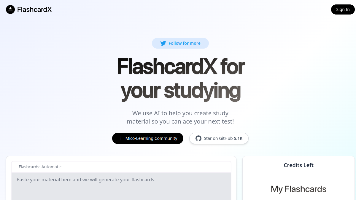 FlashcardX官网截图