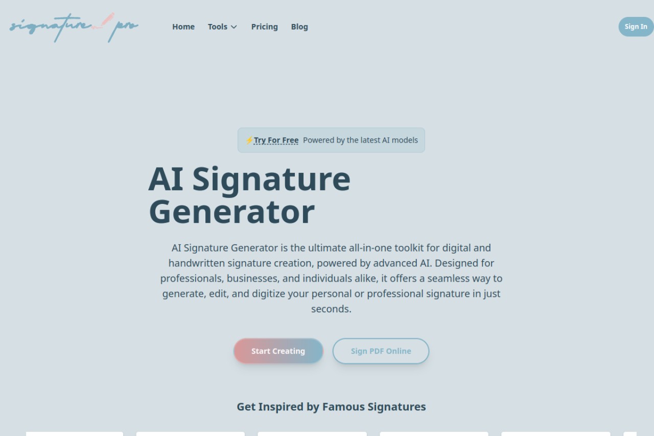 AI Signature Generator官网截图