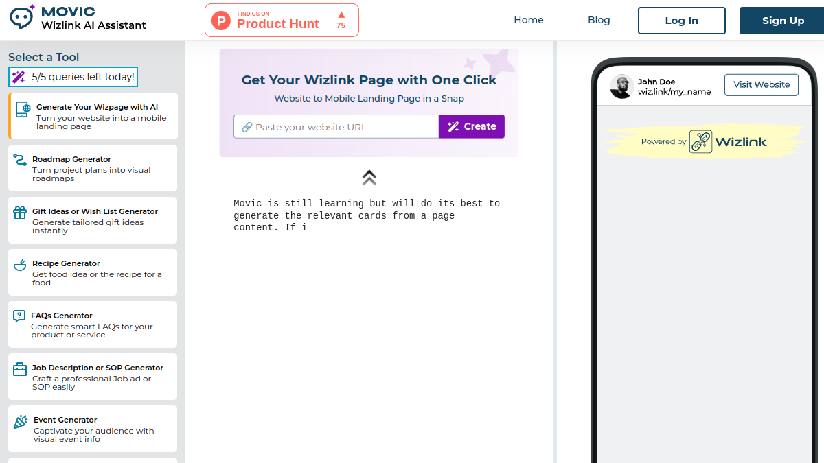 Wizlink AI官网截图