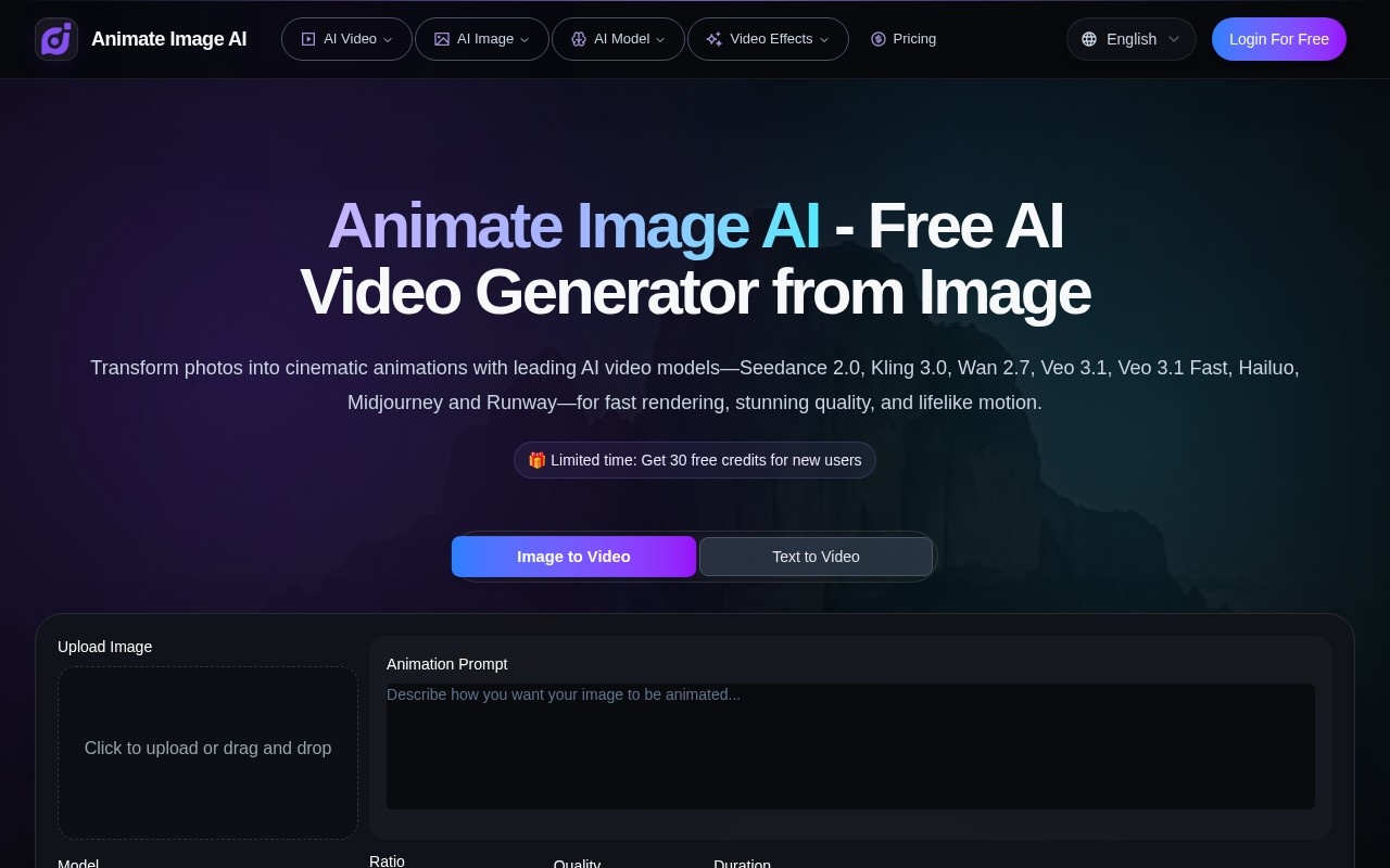 AI Animate Image官网截图
