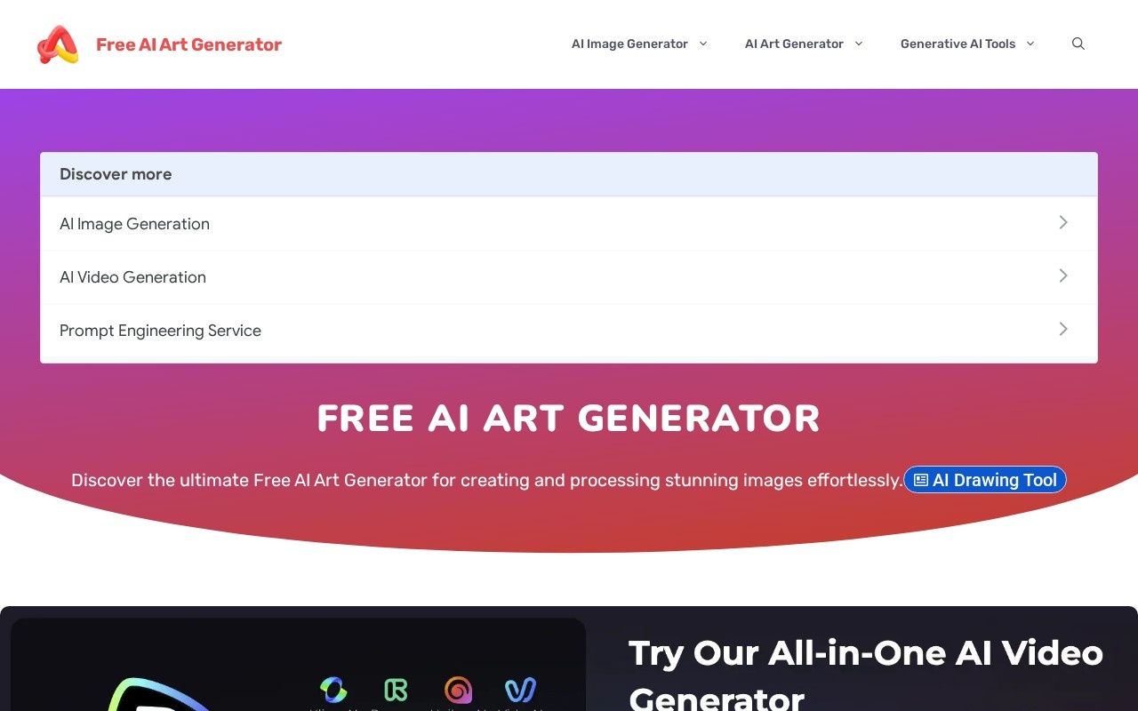 Free AI Art Generator官网截图