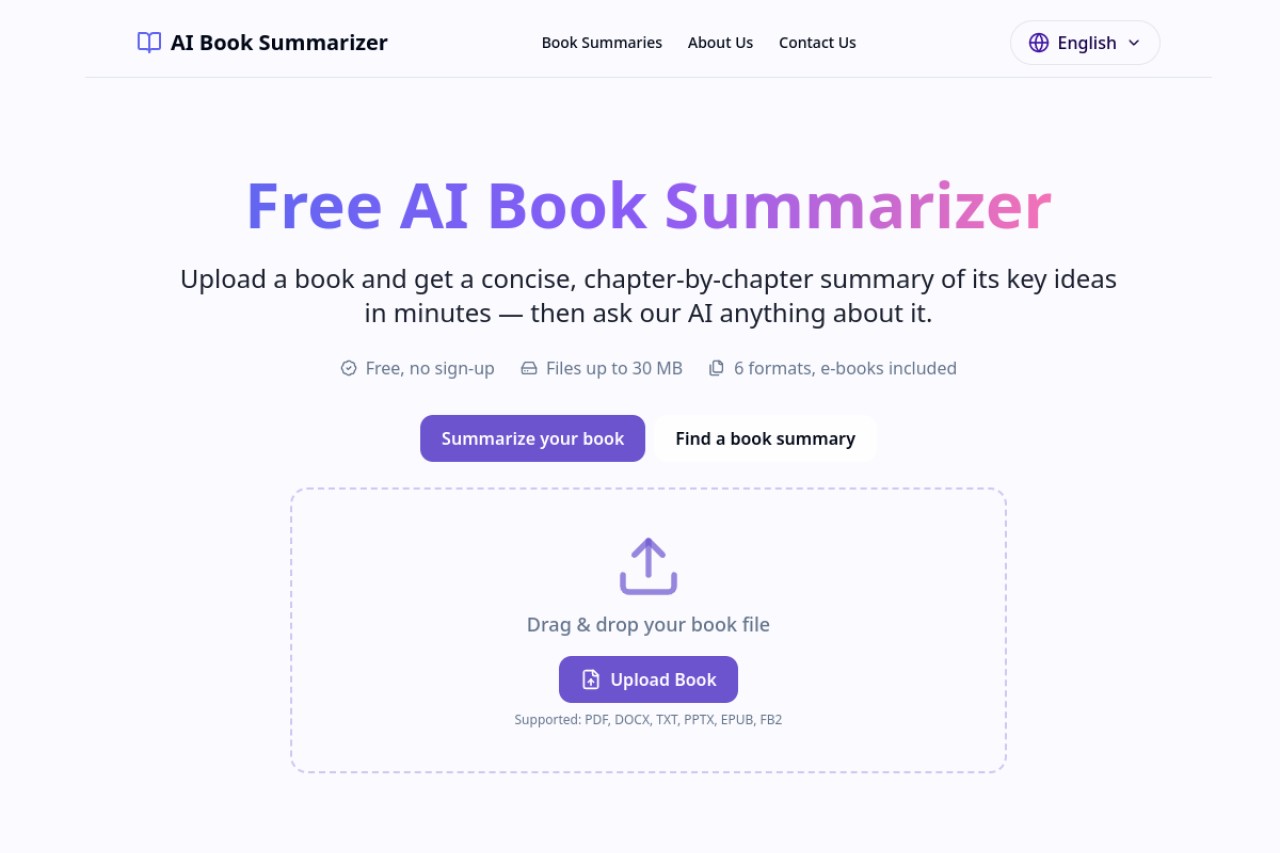 AI Book Summarizer官网截图