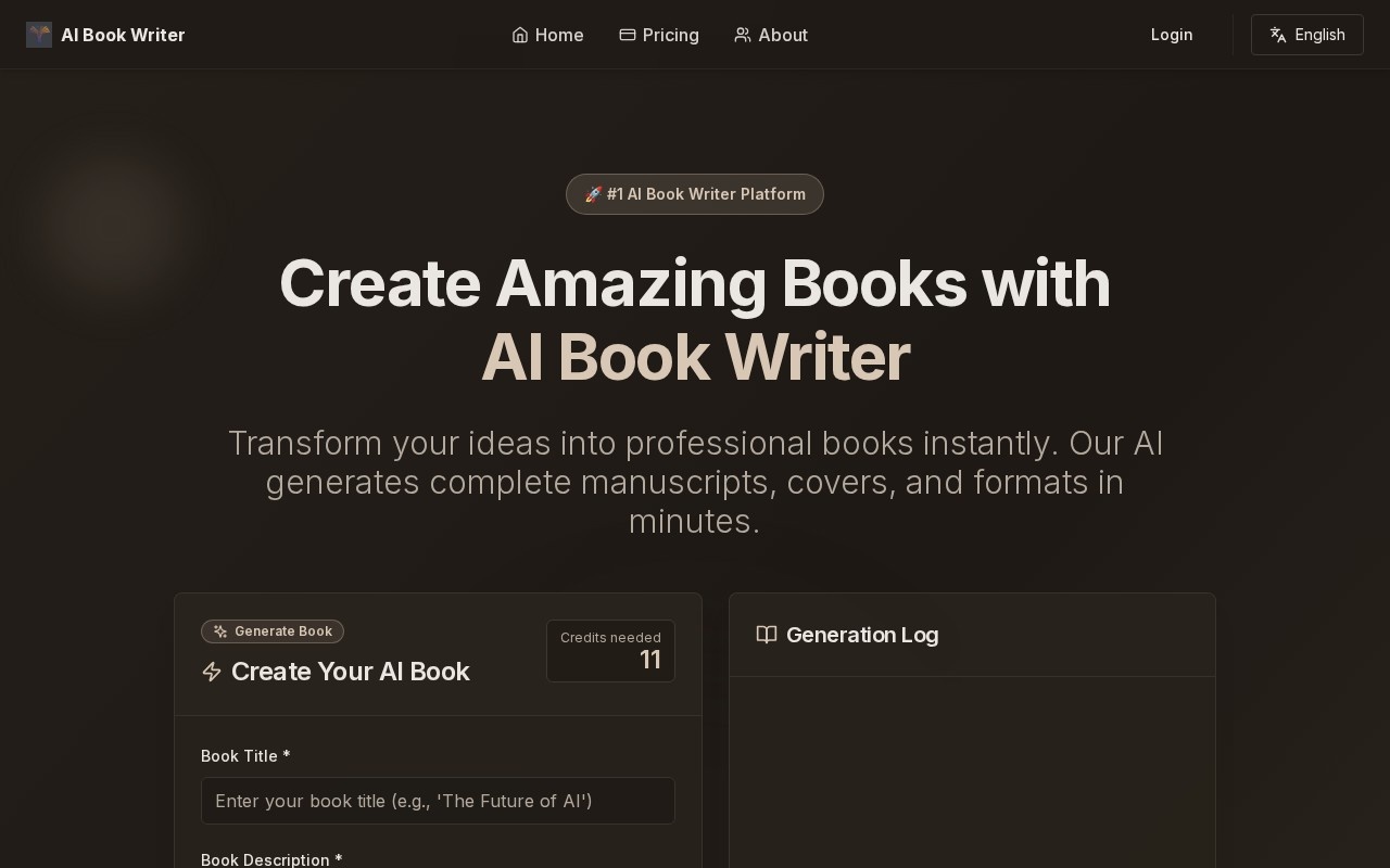 AI Book Writer官网截图
