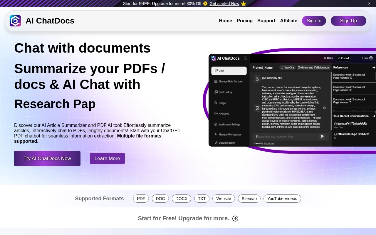AI ChatDocs官网截图