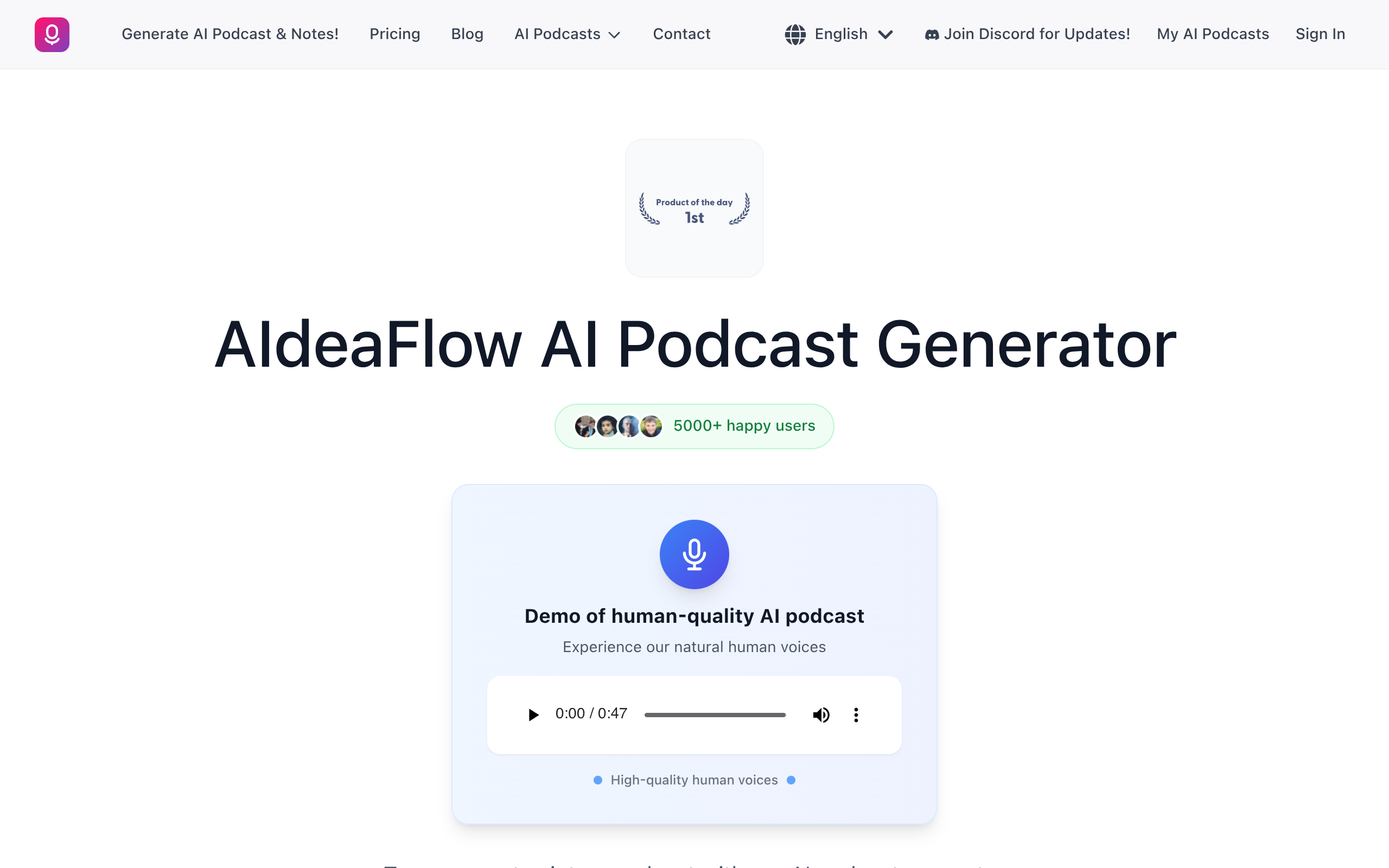 AIdeaFlow Podcast官网截图