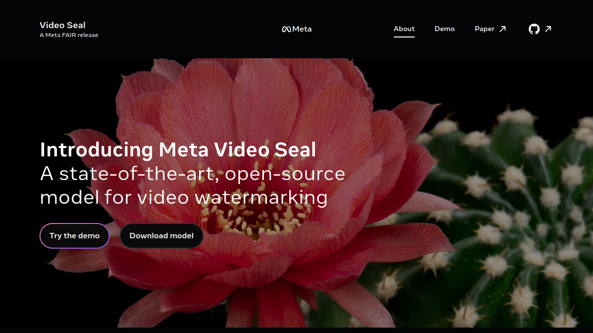 Meta Video Seal官网截图