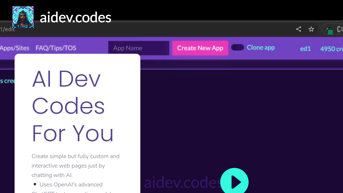 AI Dev Codes官网截图