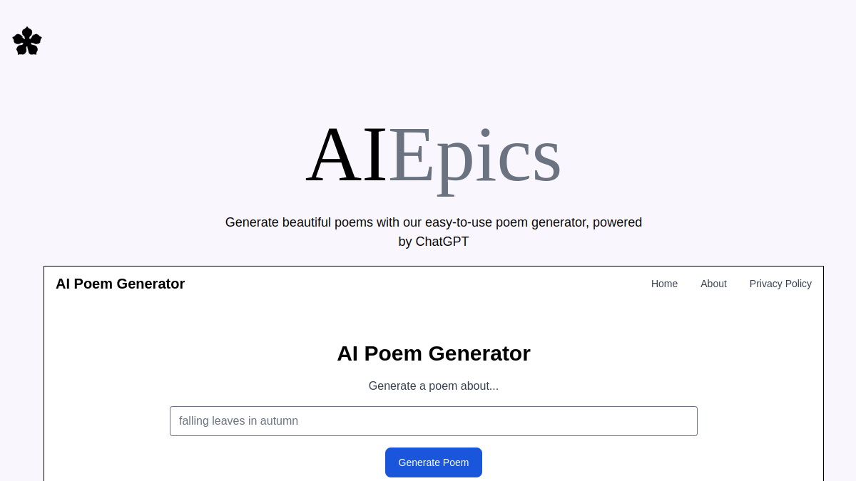 AI Poem Generator官网截图