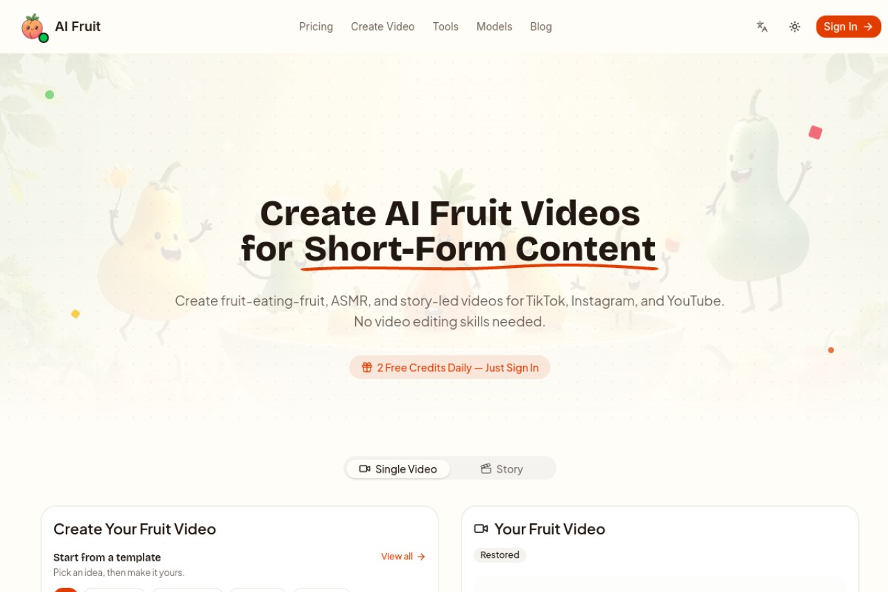 AI Fruit官网截图