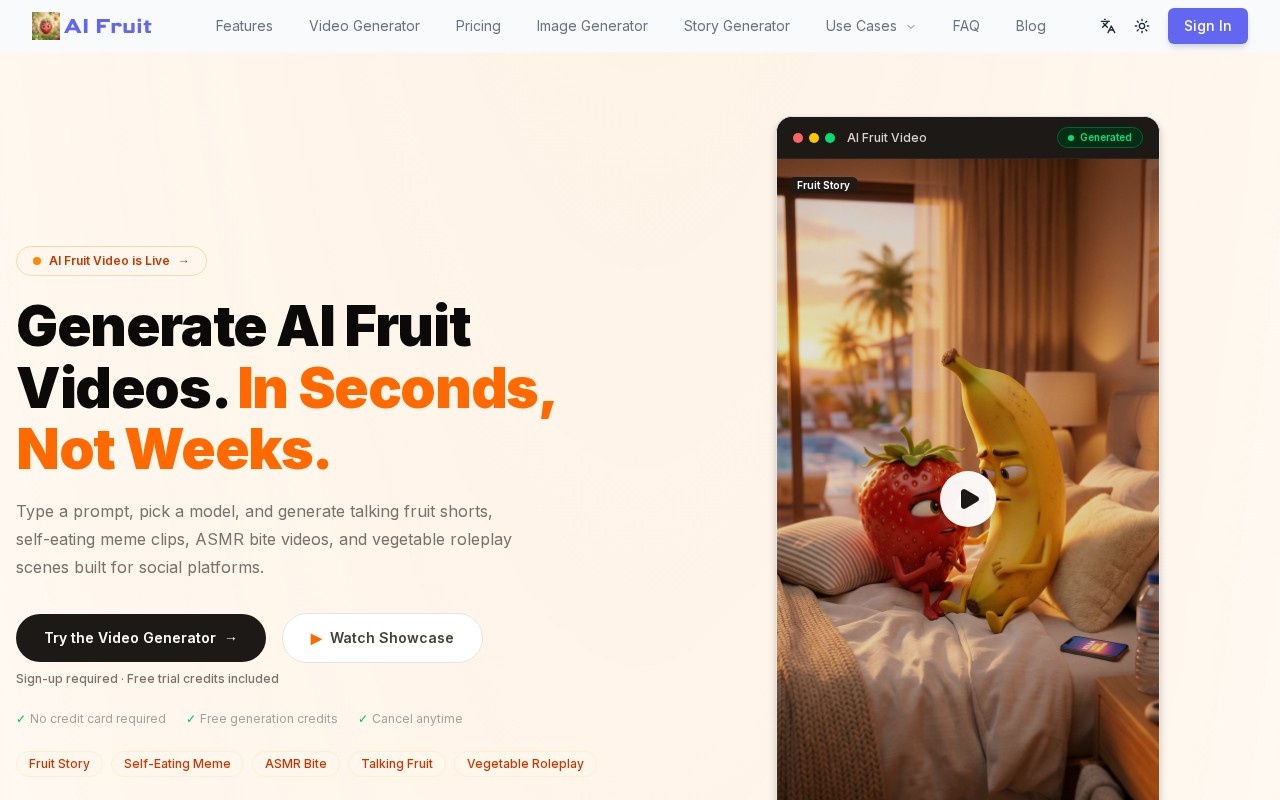 AI Fruit官网截图