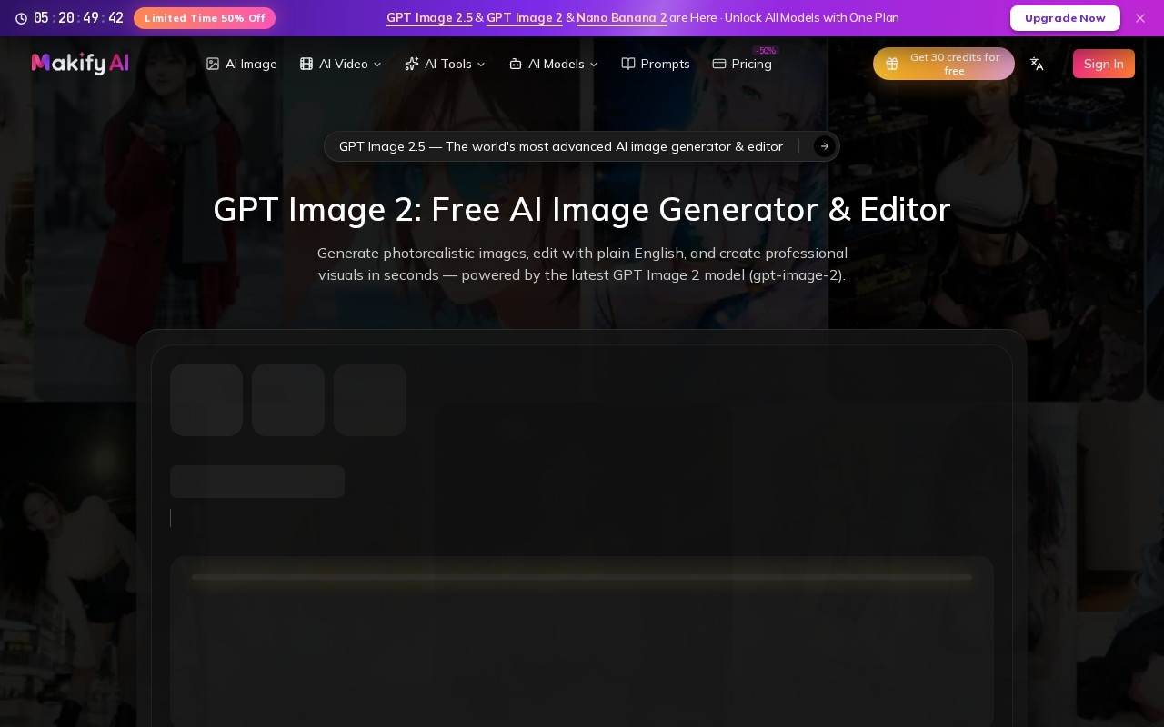 GPT Image 2 - AI Image Editor & Generator官网截图