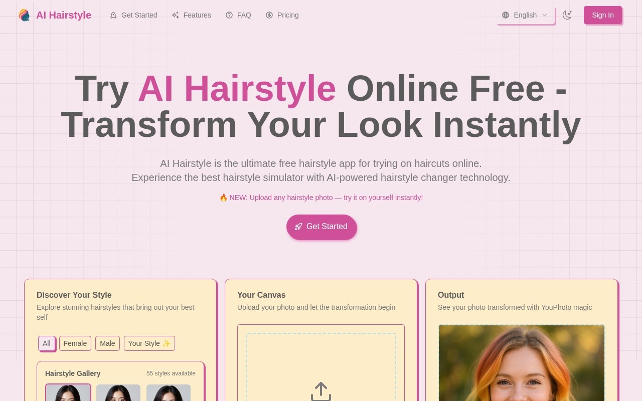 AI Hairstyle官网截图
