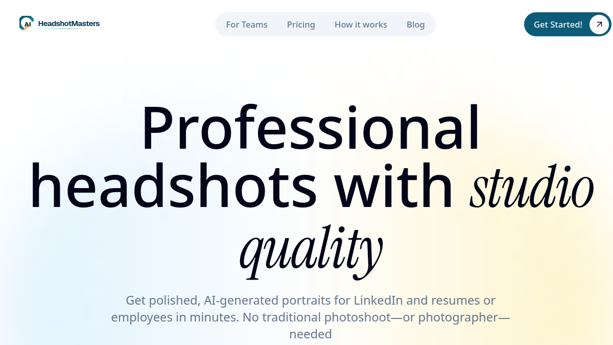 AIHeadshotMasters官网截图