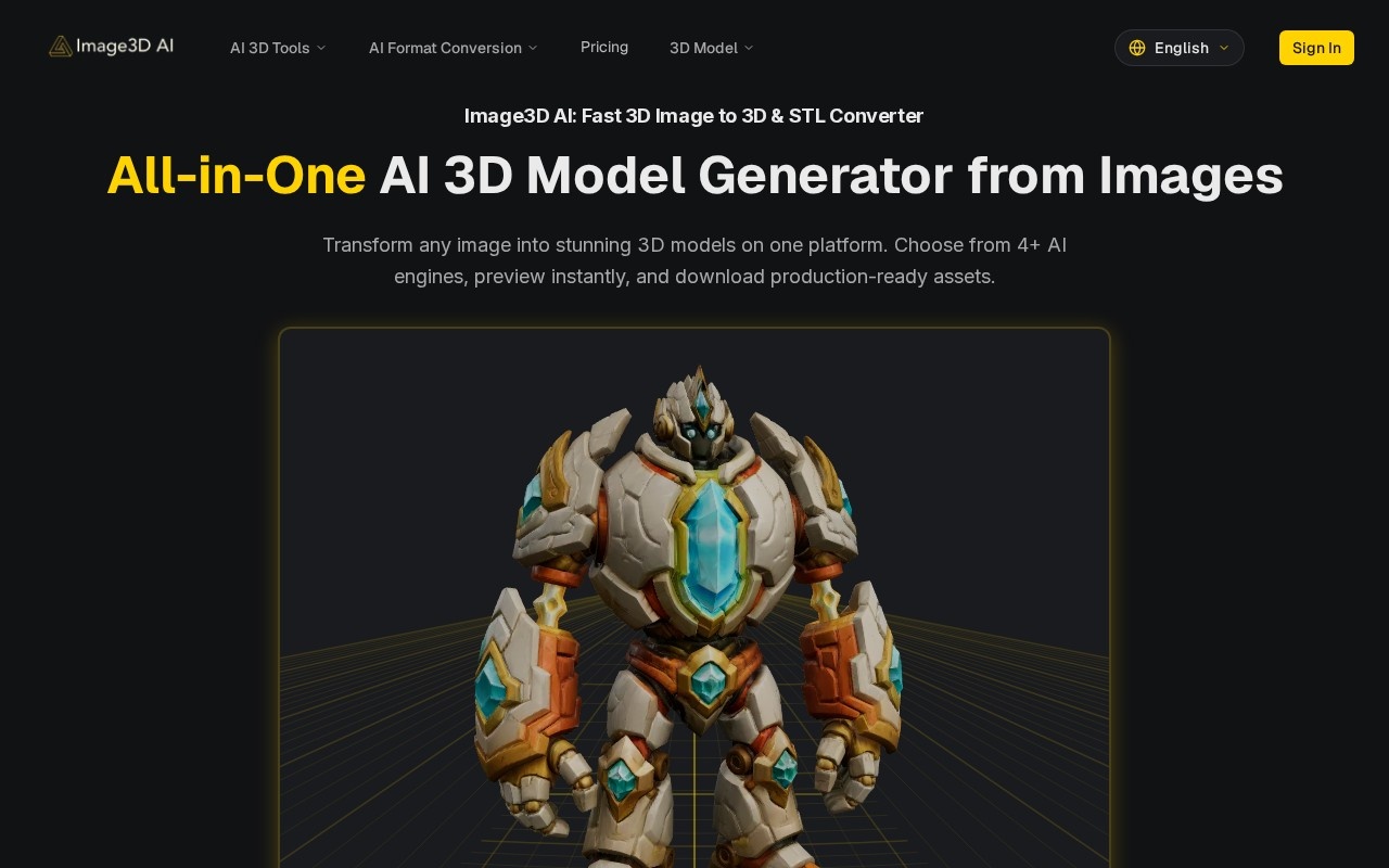 Image3D AI官网截图