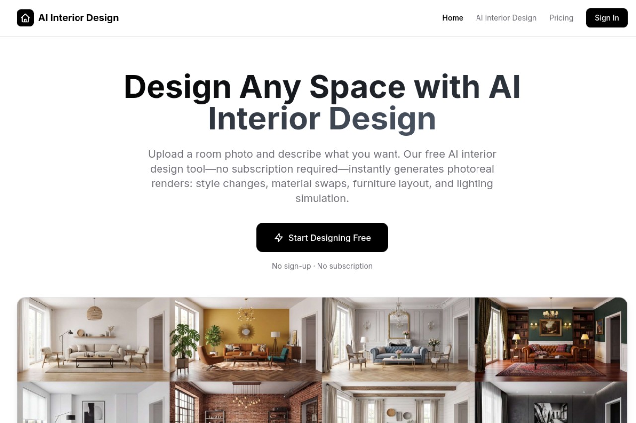 AI Interior Studio官网截图