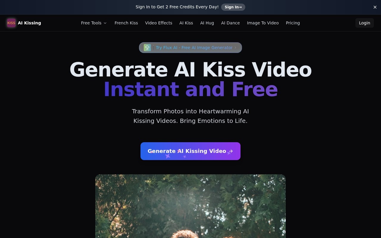 AI Kissing Video Generator官网截图