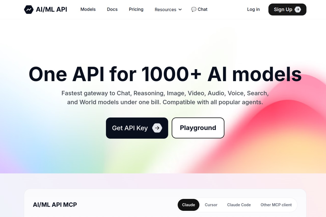 AI/ML API官网截图
