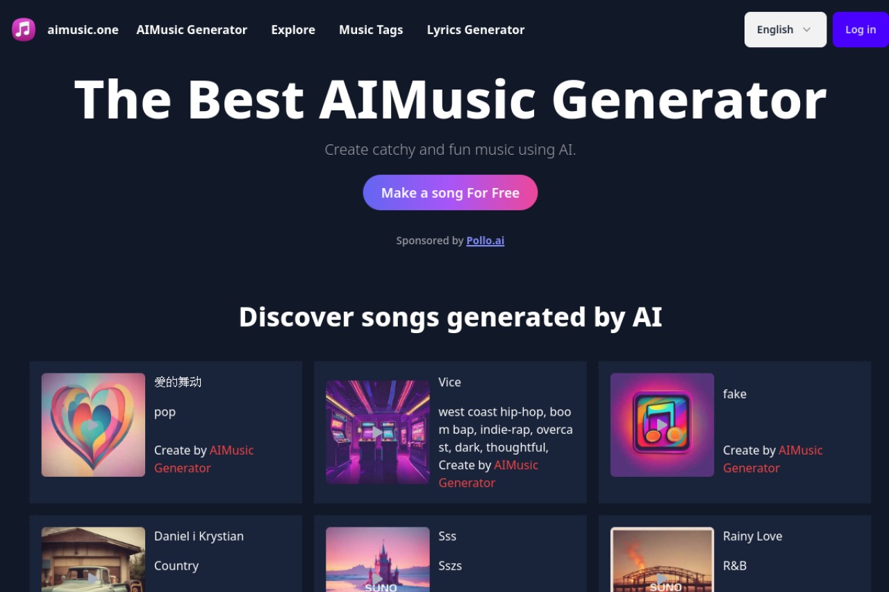 AIMusic Generator官网截图