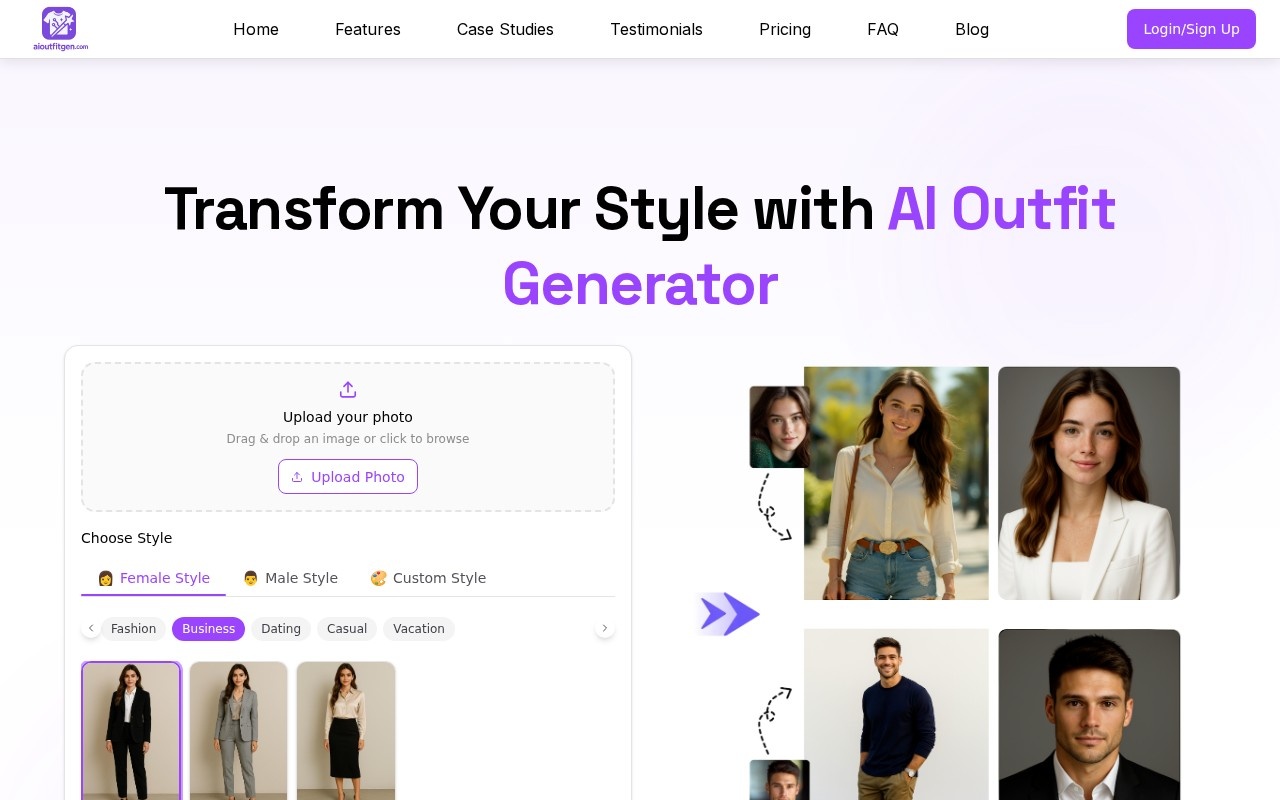 OutfitAI官网截图