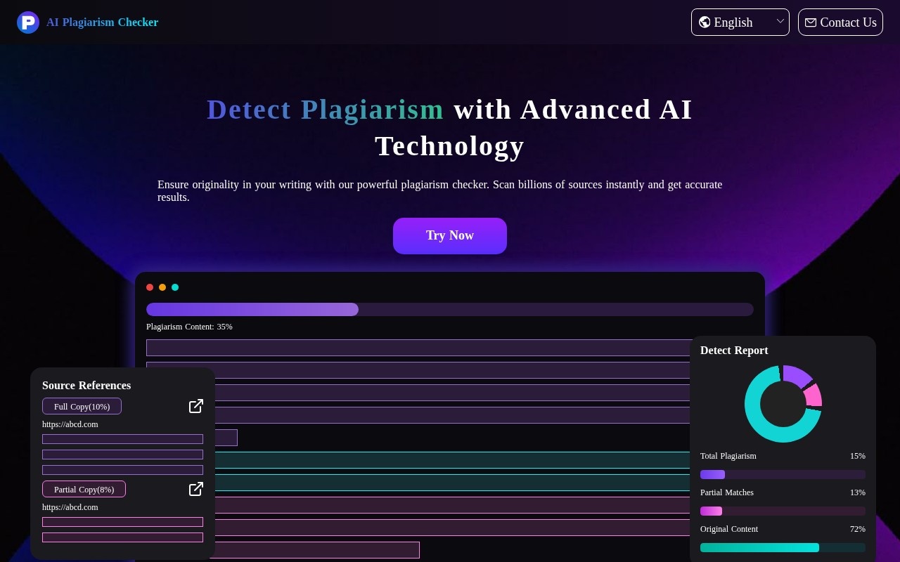 AIPlagiarismChecker官网截图