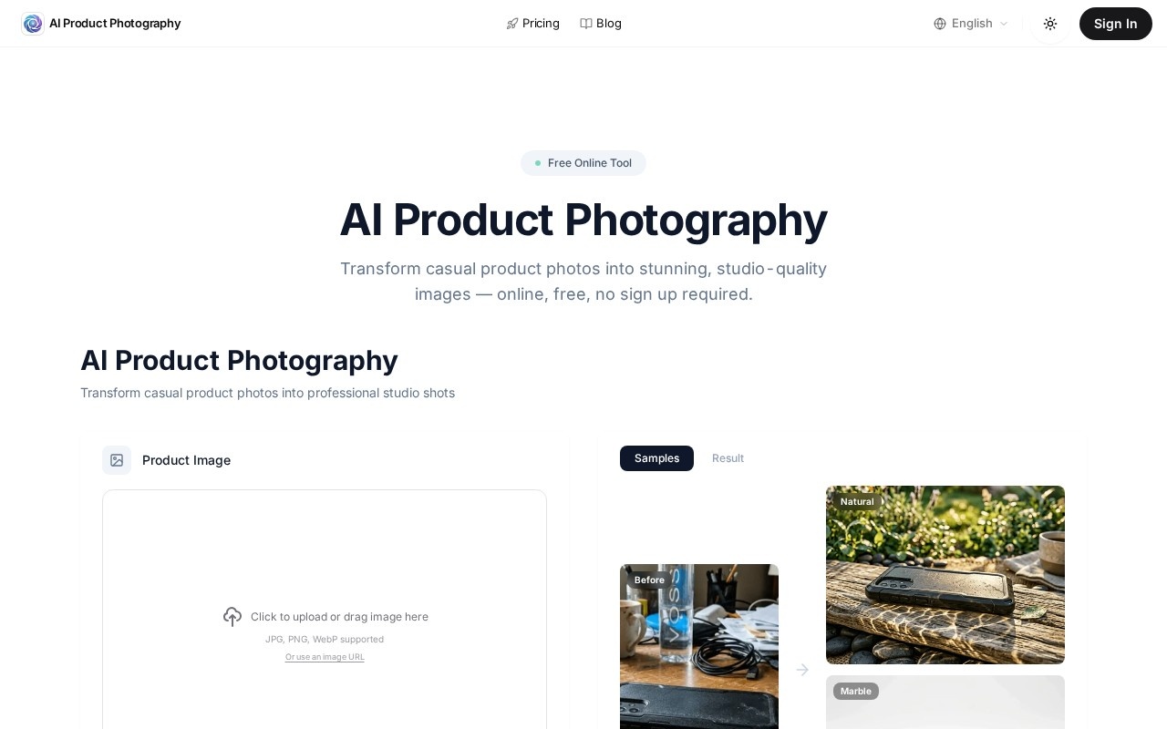 AI Product Photography官网截图