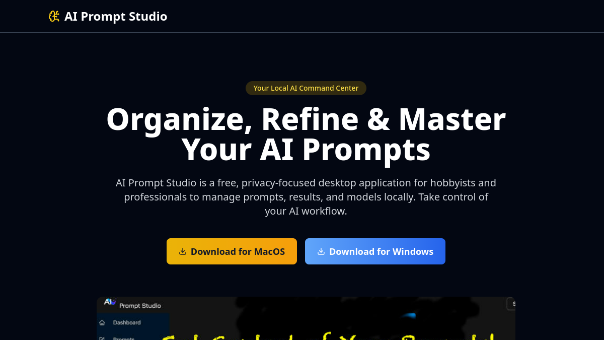 AI Prompt Studio官网截图