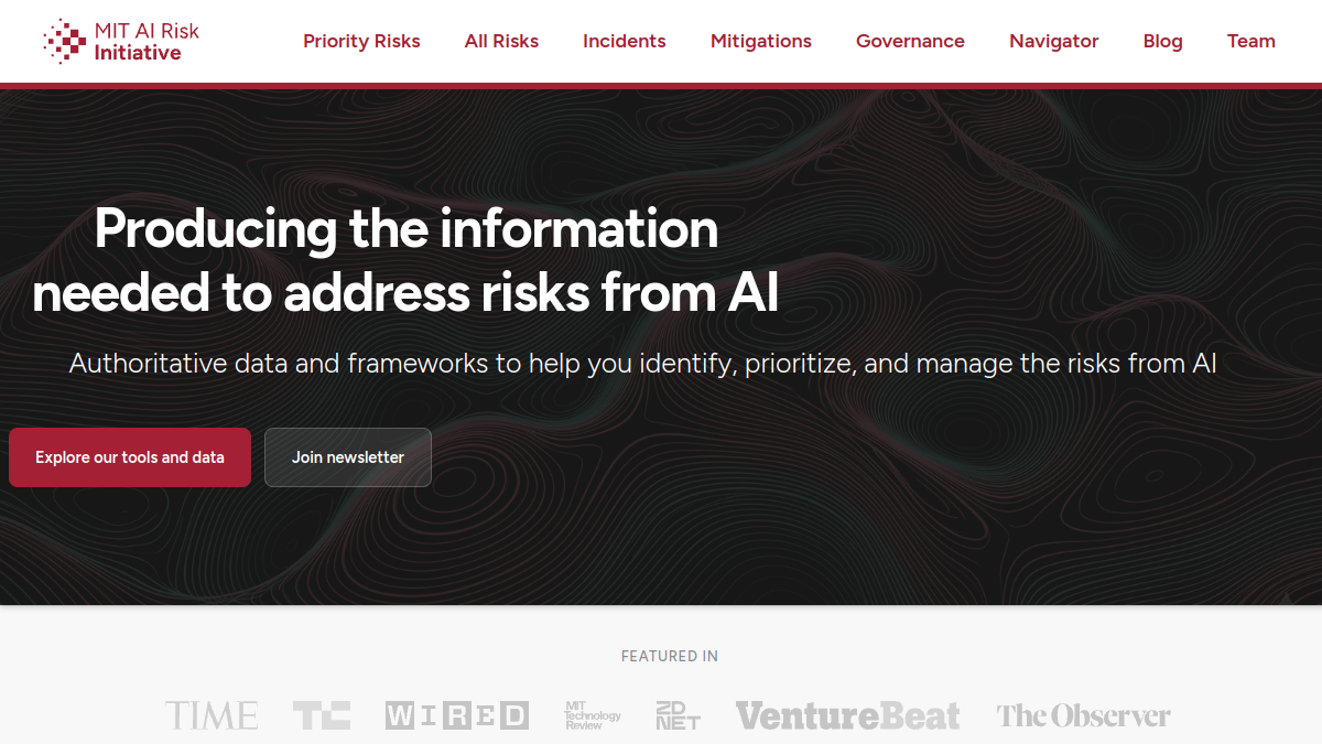 AI Risk Repository官网截图
