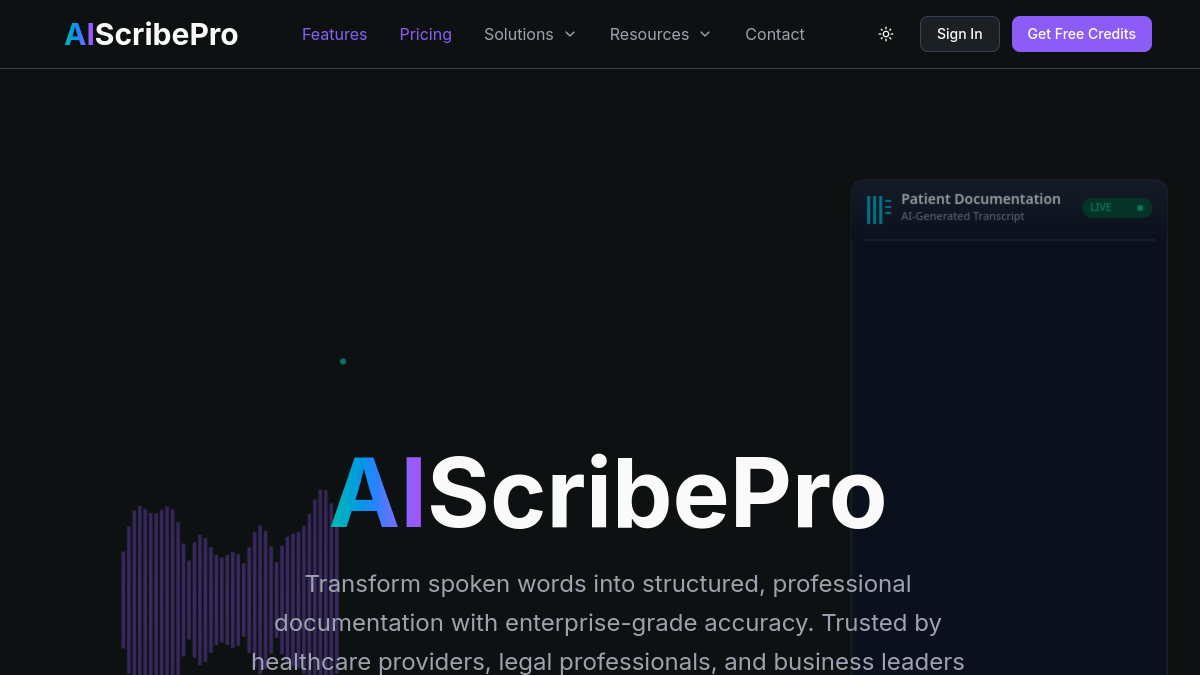 Ai Scribe Pro官网截图