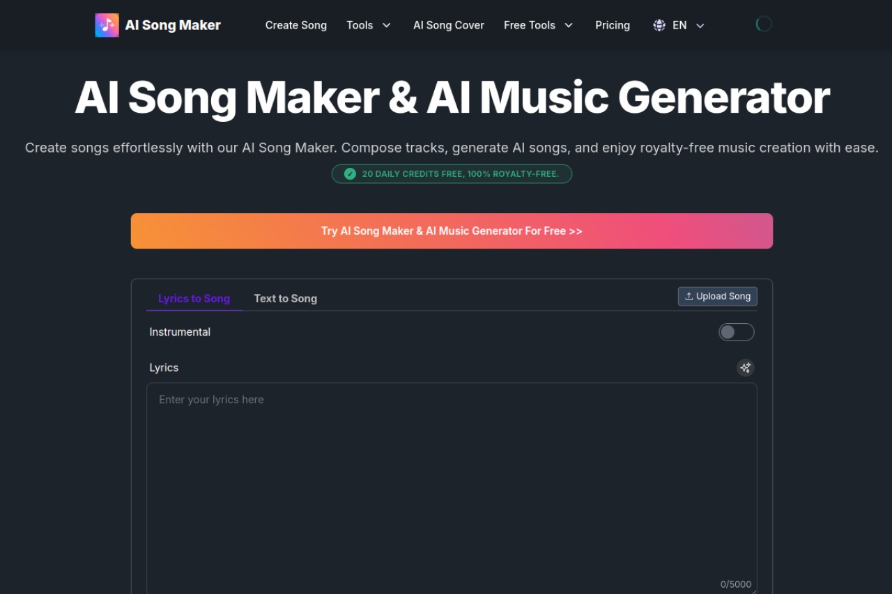 AI Song Maker官网截图