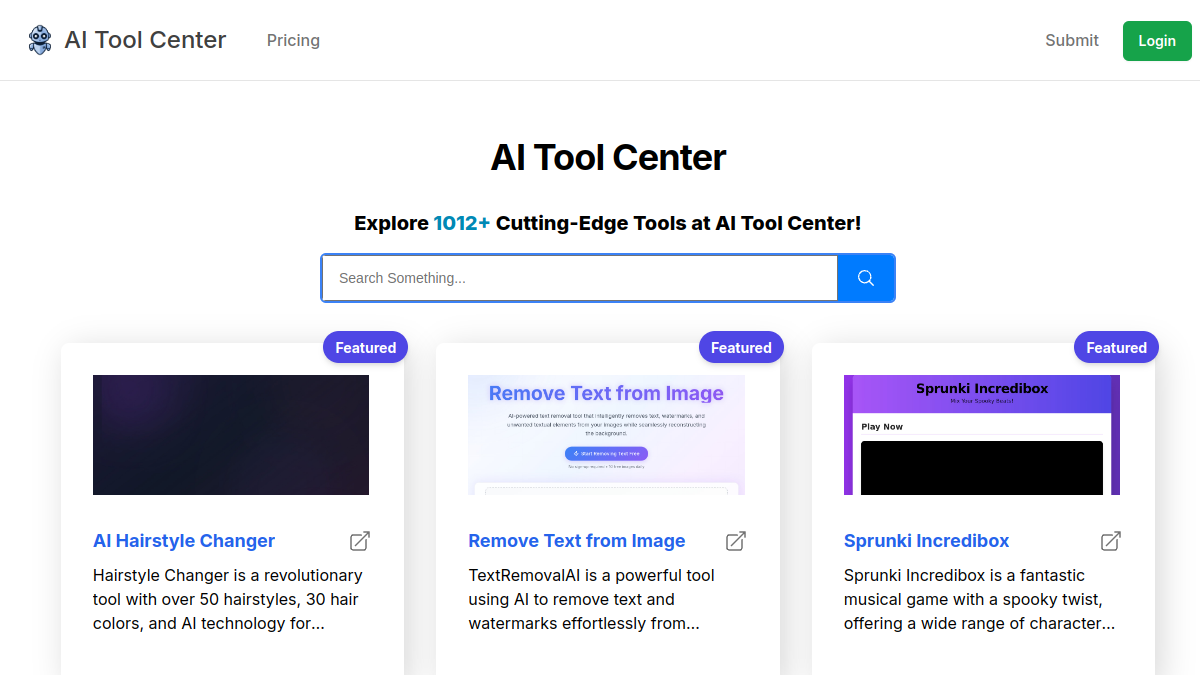 AI Tool Center官网截图