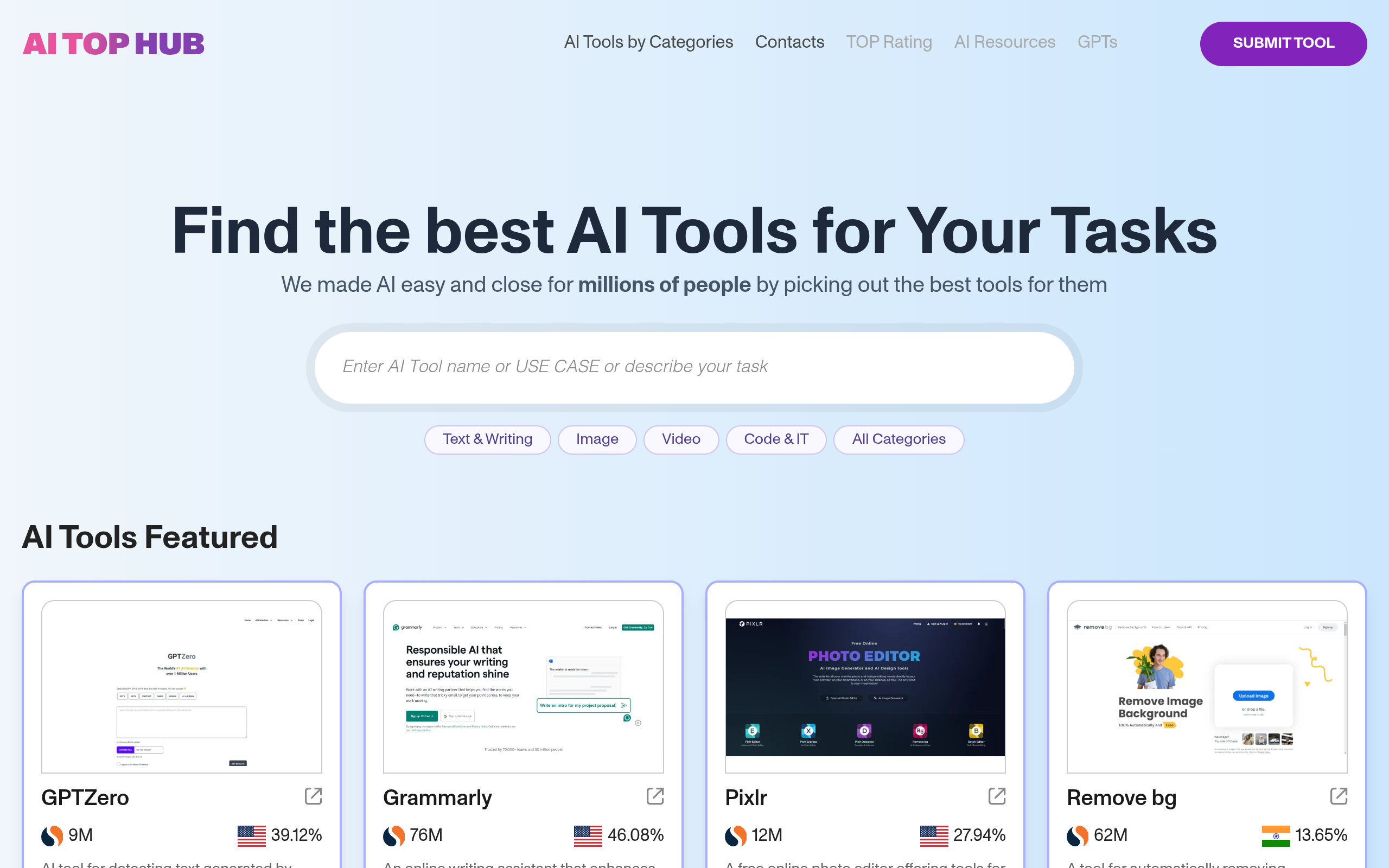 AI TOP HUB官网截图